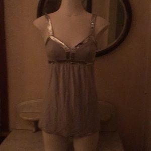 Express grey sequins tank top